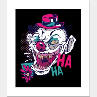 Halloween Joker creepy clown laugh Posters and Art